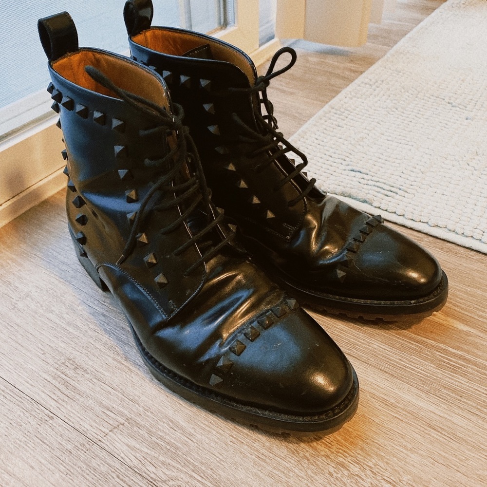 Valentino Mens Leather Shoes Made in Italy Size 43